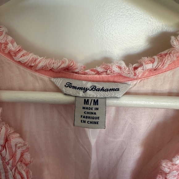 Tommy Bahama 100% Linen Pink Frayed Edge Dress - Picture 2 of 5